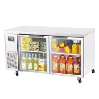 Skipio | 2 Door Glass Under Counter Fridge